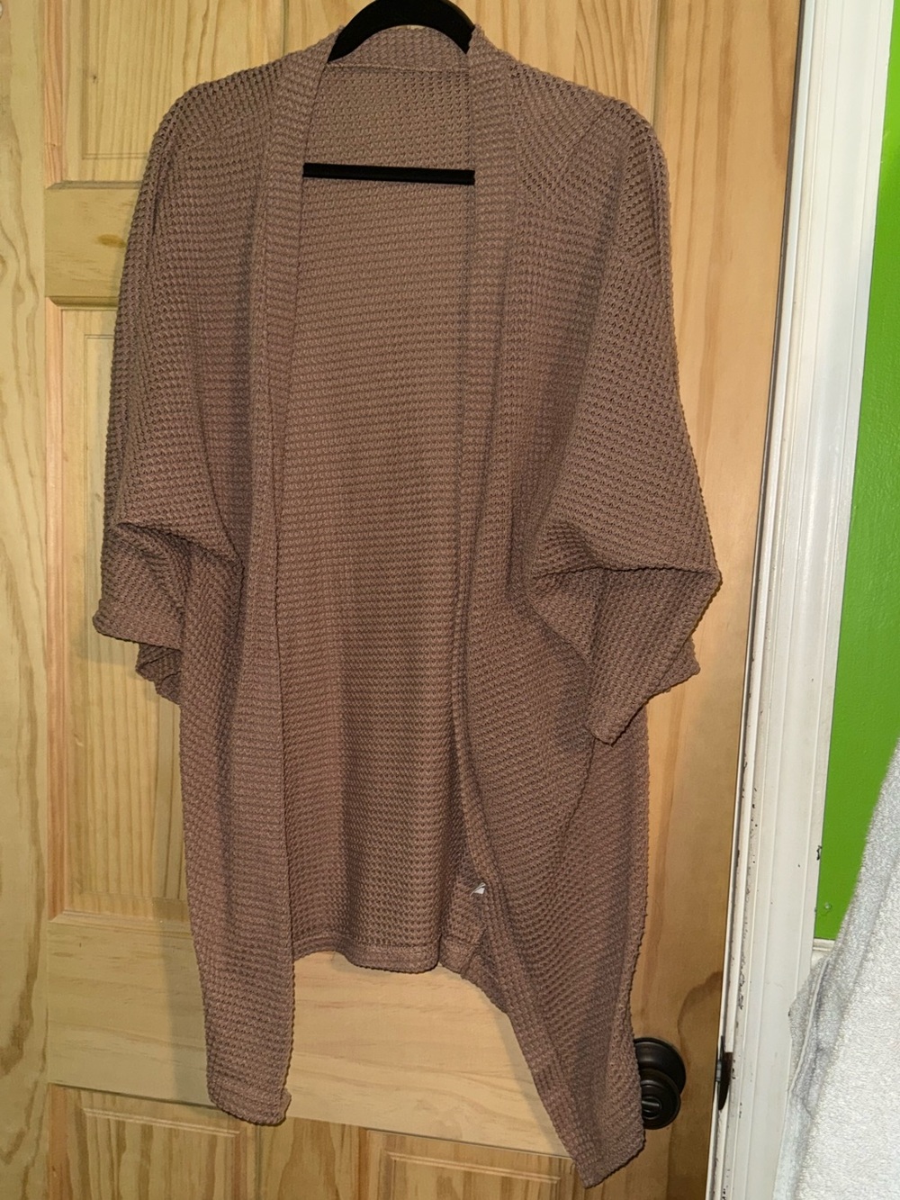 Target Open-Front Waffle Knit Cardigan - Taupe